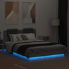 vidaXL Bedframe met hoofdbord en LED-verlichting betongrijs 140x200 cm