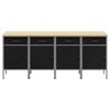 vidaXL Werk kast met lade 4 pcs Zwart en Grijs 200 x 55 x 85 cm