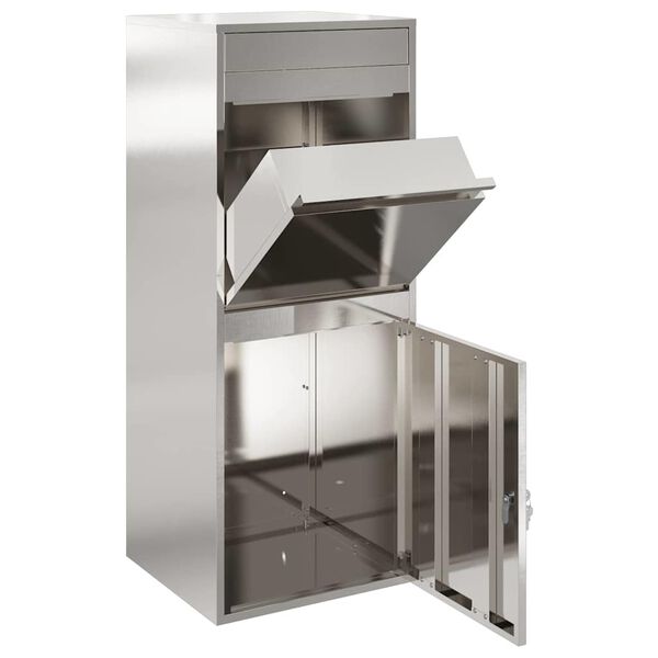 vidaXL Pakket inwerp box Zilver 47,5 x 38 x 59 cm Roestvrij staal
