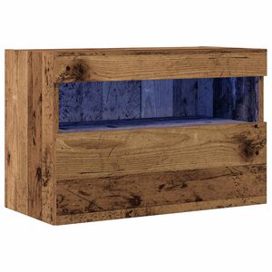 vidaXL TV Wandkast met LED Oud hout 60 x 30 x 40 cm Bewerkt hout