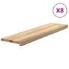 vidaXL Traptreden 8 st 100x25x2 cm onbehandeld massief eikenhout