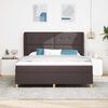 vidaXL Boxspringbed met Matras Donkergrijs 90x190 cm Donkerbruin Stof