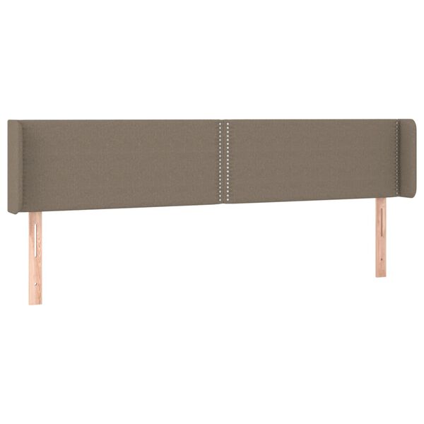 vidaXL Hoofdbord met randen 203x16x78/88 cm stof taupe