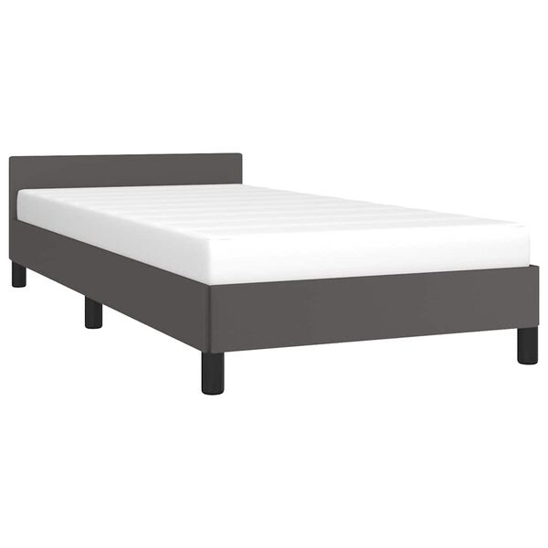 vidaXL Bedframe met hoofdeinde zonder matras 90x200 cm grijs