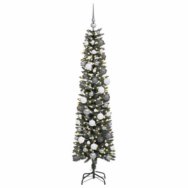vidaXL Kunstkerstboom met 300 LED Groen 180 cm PVC en Plastic en Staal
