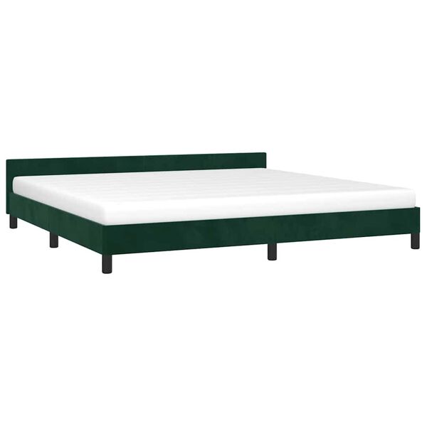vidaXL Bedframe zonder matras 200x200 cm fluweel donkergroen