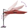 vidaXL Roma Parasol Rood 286 x 285 x 270 cm Aluminium en Polyester