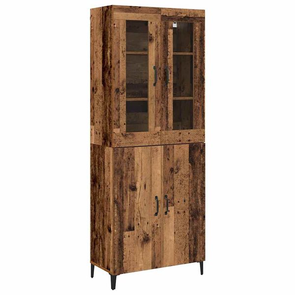 vidaXL Hoge kast 2 pcs Oud hout Bewerkt hout