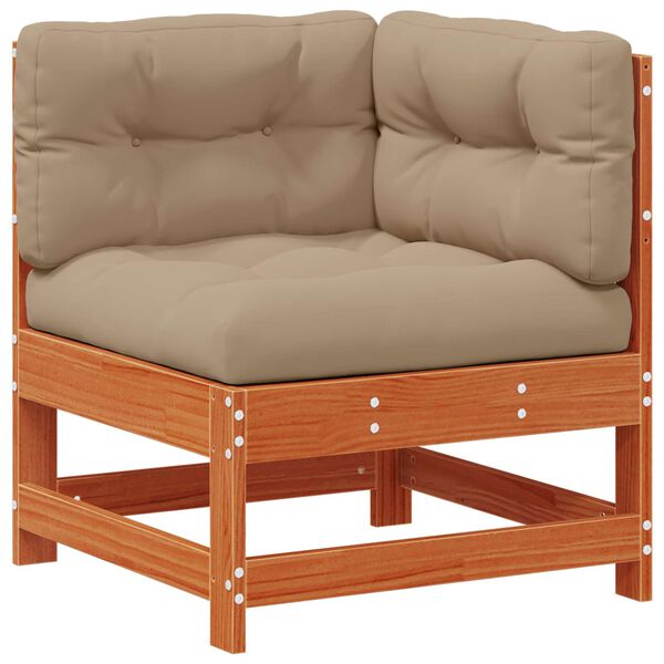 vidaXL Tuin loungeset 8 pcs Wasbruin Massief grenenhout