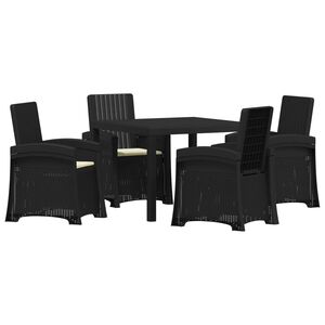 vidaXL Tuin eettafelset 5 st Antraciet- en cr&egrave;mekleurig PP