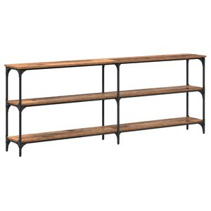 vidaXL Wandtafel Oud Hout 200 x 29 x 75 cm Geperst Hout en Metaal