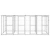 vidaXL Hondenkennel met dak 9,68 m&sup2; gegalvaniseerd staal