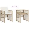 vidaXL 9-delige Tuinset met kussens poly rattan beige