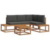 vidaXL 5 st Buiten bankenset Massief Acaciahout en Polyester