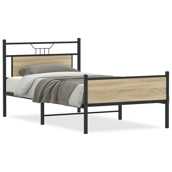 vidaXL Bedframe zonder matras hout sonoma eikenkleurig 100x190 cm