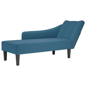 vidaXL Chaise longue met rechterarmleuning fluweel blauw