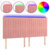 vidaXL Hoofdbord LED 180x5x118/128 cm fluweel roze