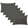 vidaXL Kussensloop 6 pcs HEERLEN Donkergrijs 30 x 50 cm Fluweel