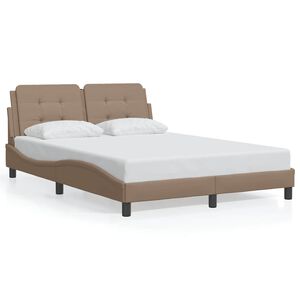 vidaXL Bedframe zonder matras "Zadar" kunstleer cappuccinokleurig 140x200 cm