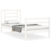 vidaXL Bedframe met hoofdbord massief hout wit