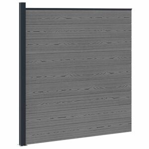 vidaXL Hek set 175 x 186 cm WPC en Aluminium Grijs