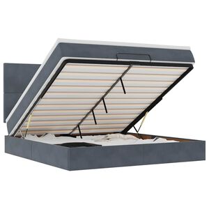 vidaXL Ottoman bed met matrassen en LED's 180x200cm fluweel