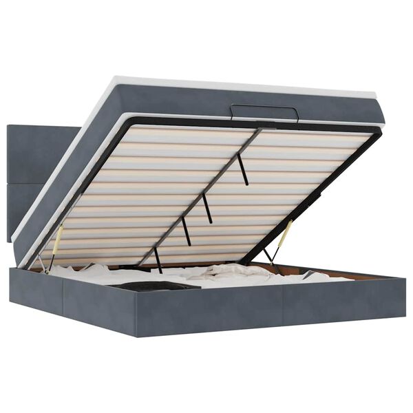 vidaXL Ottoman bed met matrassen en LED's 180x200cm fluweel