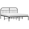 vidaXL Bedframe met hoofdbord metaal zwart 183x213 cm