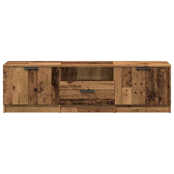 vidaXL Tv-meubel 140x35x40 cm bewerkt hout oud houtkleurig
