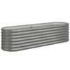 vidaXL Plantenbak 152x40x36 cm gegalvaniseerd staal grijs
