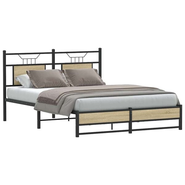 vidaXL Bedframe zonder matras hout sonoma eikenkleurig 140x200 cm