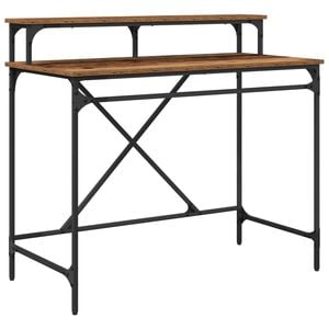 vidaXL Bureau Oud Hout 100 x 50 x 90 cm Bewerkt hout