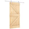 vidaXL Schuifdeur Natuurlijk en Wit 90 x 210 cm Massief grenenhout