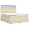 vidaXL Boxspringbed met matras Cr&egrave;mekleurig 140 x 190 cm Stof