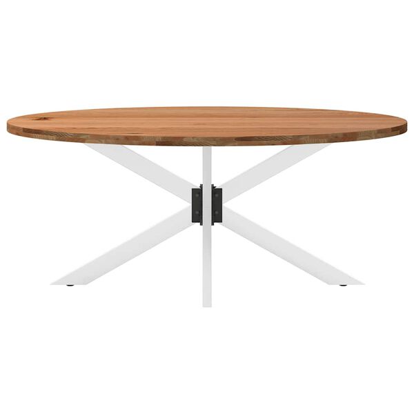 vidaXL Eettafel 200x100x74 cm ovaal massief eikenhout lichtbruin