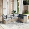 vidaXL 8-delige Loungeset met kussens poly rattan gemengd beige