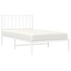 vidaXL Bedframe met hoofdbord metaal wit 100x200 cm