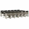 vidaXL 13-delige Tuinset met kussens poly rattan lichtgrijs