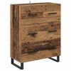 vidaXL Hoge kast met lade Oudhout 69,5 x 34 x 180 cm Bewerkt hout