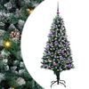 vidaXL Kunstkerstboom Groen 150 cm PVC en Staal en Kunststof