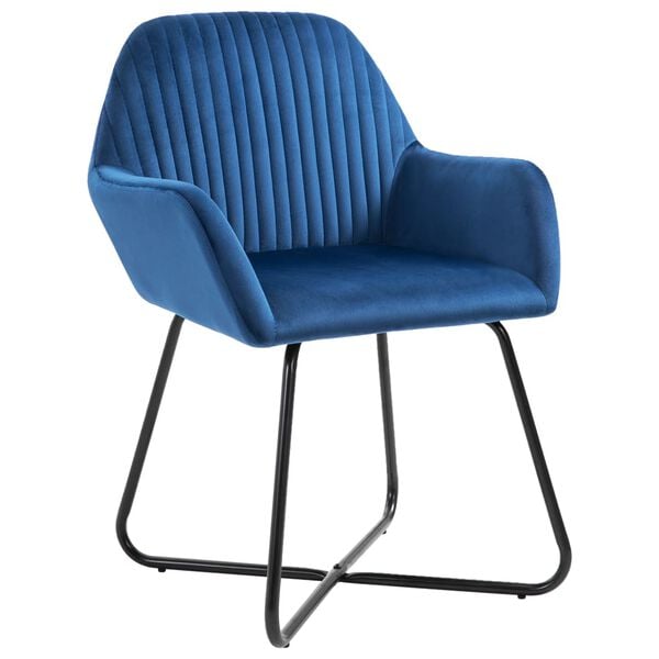 vidaXL Eetkamerstoelen 2 st fluweel blauw