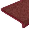 vidaXL Trapmatten 15 st 65x21x4 cm Bordeaux Rechthoekige Rand