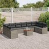 vidaXL Tuinbankenset met opslag 11 pcs Grijs poly rattan
