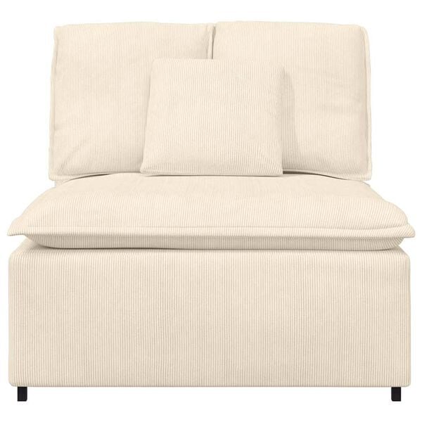 vidaXL Modulaire bank middenmodule met kussens 100 cm cr&egrave;mekleurig