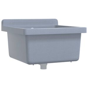 vidaXL Wasbak wandgemonteerd 40x40x24 cm hars grijs