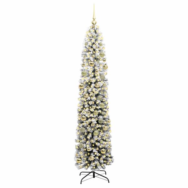 vidaXL Kunstkerstboom Groen 210 cm PVC en Staal en Kunststof