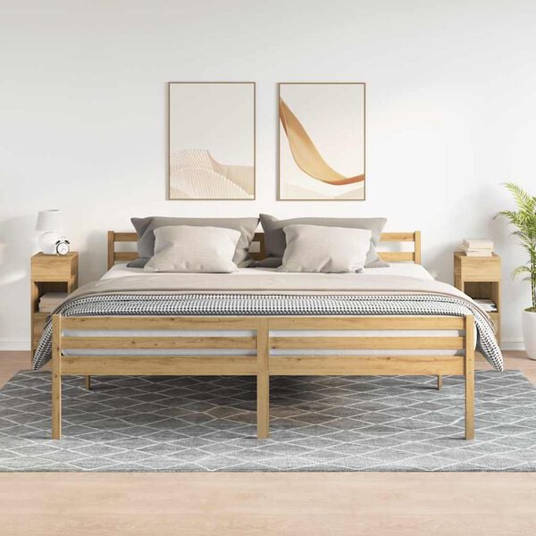 vidaXL Nachtkastjes 2 st met lade 25x31x66 cm artisanaal eikenkleurig