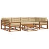 vidaXL Buiten bankenset met kussen 7 pcs Natuurlijk en Beige