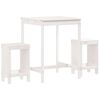 vidaXL 3-delige Barset massief grenenhout wit