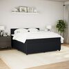vidaXL Boxspring met matras fluweel zwart 180x200 cm